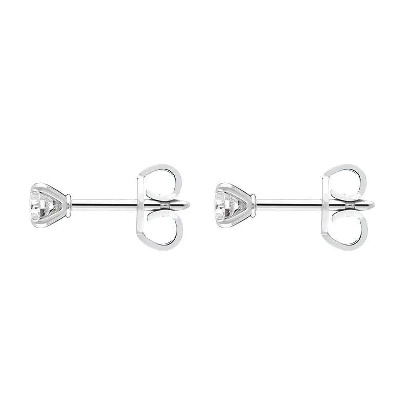 18ct White Gold 0.40ct Diamond Claw Set Solitaire Stud Earrings