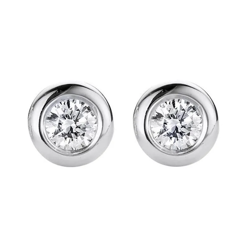 18ct White Gold 0.40ct Diamond Solitaire Stud Earrings