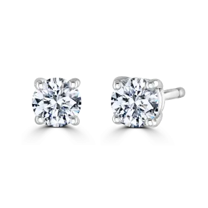 18ct White Gold 0.40ct Lab Grown Diamond Solitaire Stud Earrings