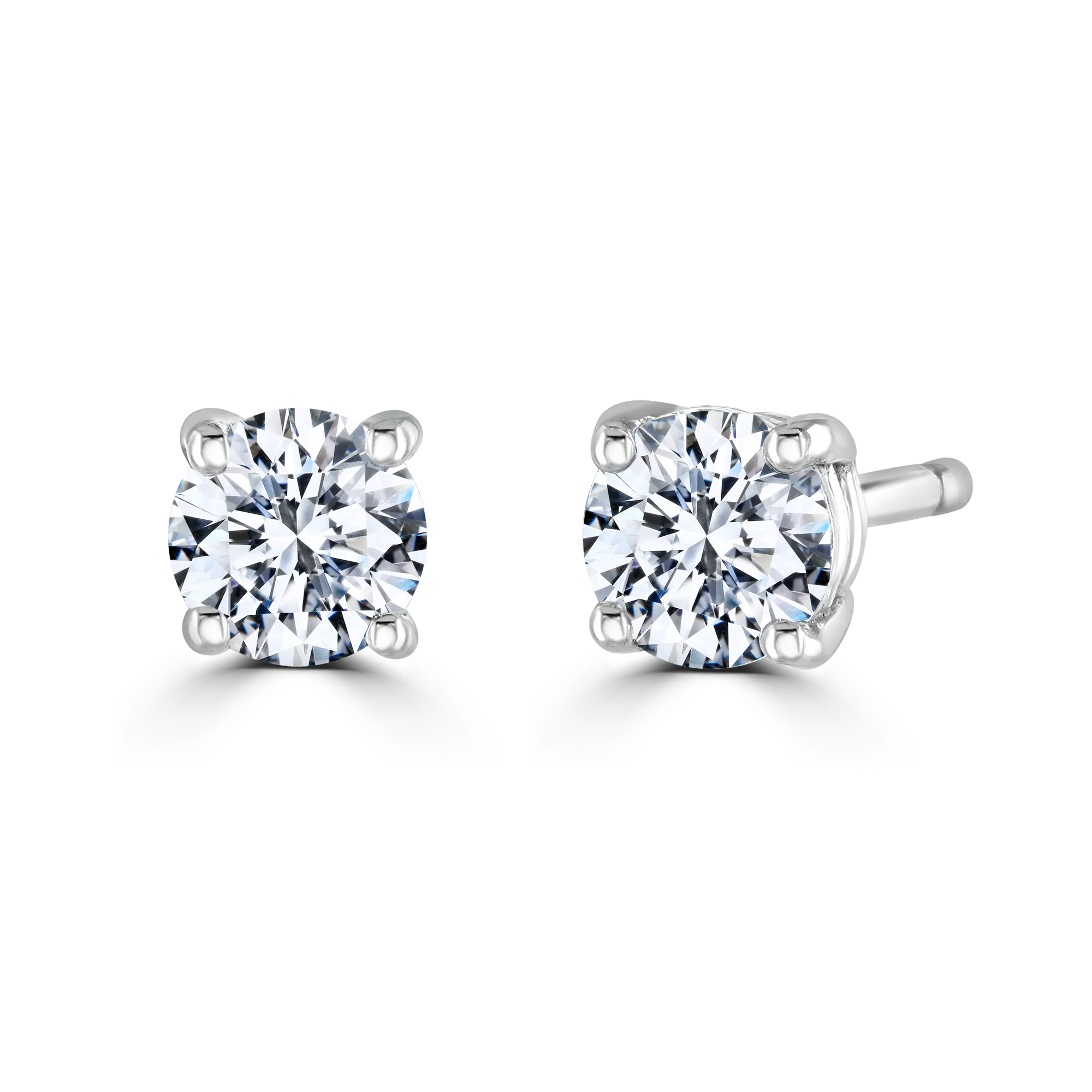 18ct White Gold 0.40ct Lab Grown Diamond Solitaire Stud Earrings