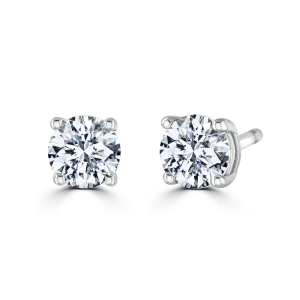 18ct White Gold 0.50ct Lab Grown Diamond Solitaire Stud Earrings