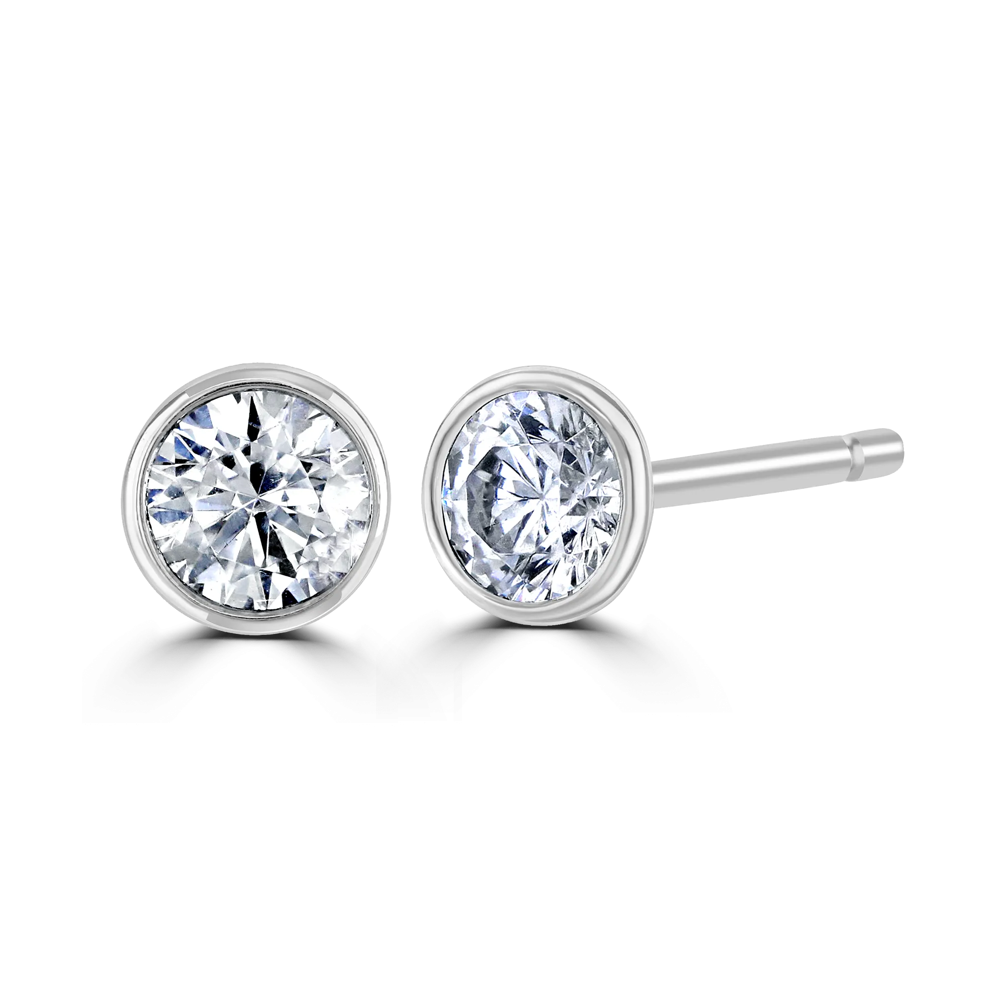 18ct White Gold 0.50ct Lab Grown Diamond Solitaire Stud Earrings