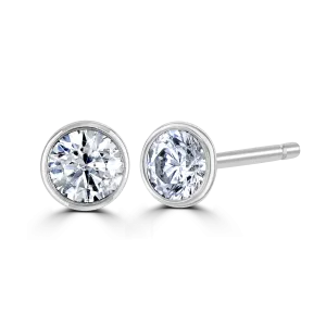 18ct White Gold 0.50ct Lab Grown Diamond Solitaire Stud Earrings