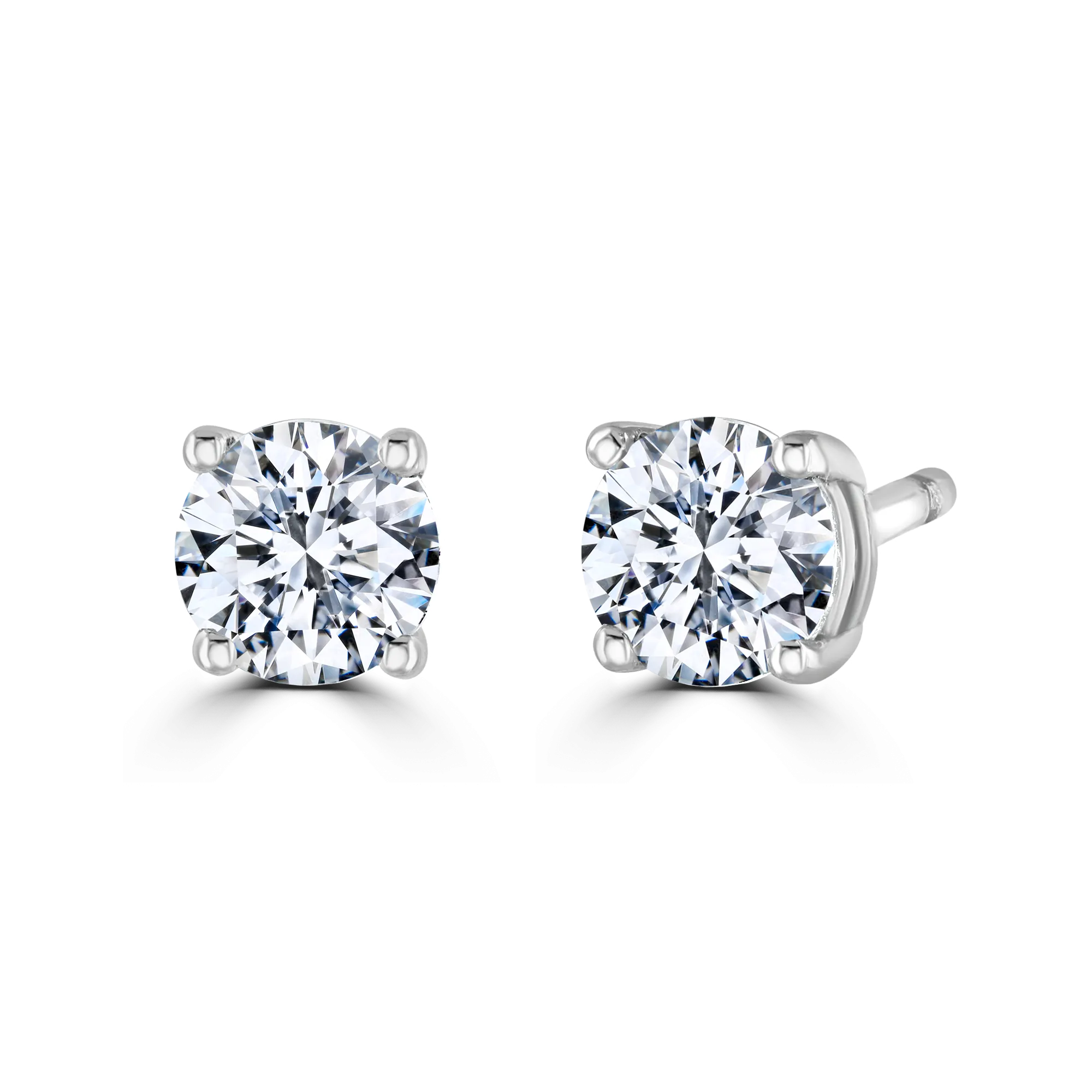 18ct White Gold 0.50ct Lab Grown Diamond Solitaire Stud Earrings