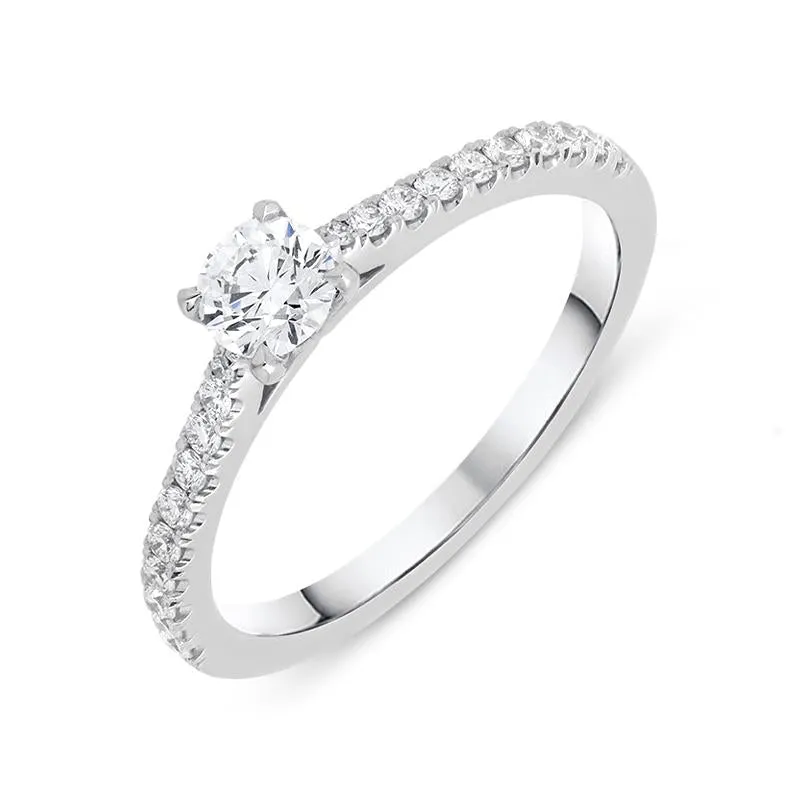 18ct White Gold 0.52ct Diamond Shoulder Ring