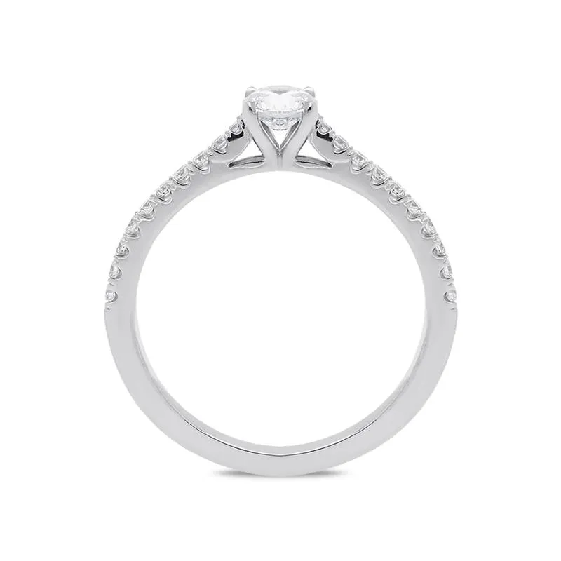 18ct White Gold 0.52ct Diamond Shoulder Ring
