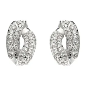 18ct White Gold 0.54ct Diamond Pave Loop Earrings