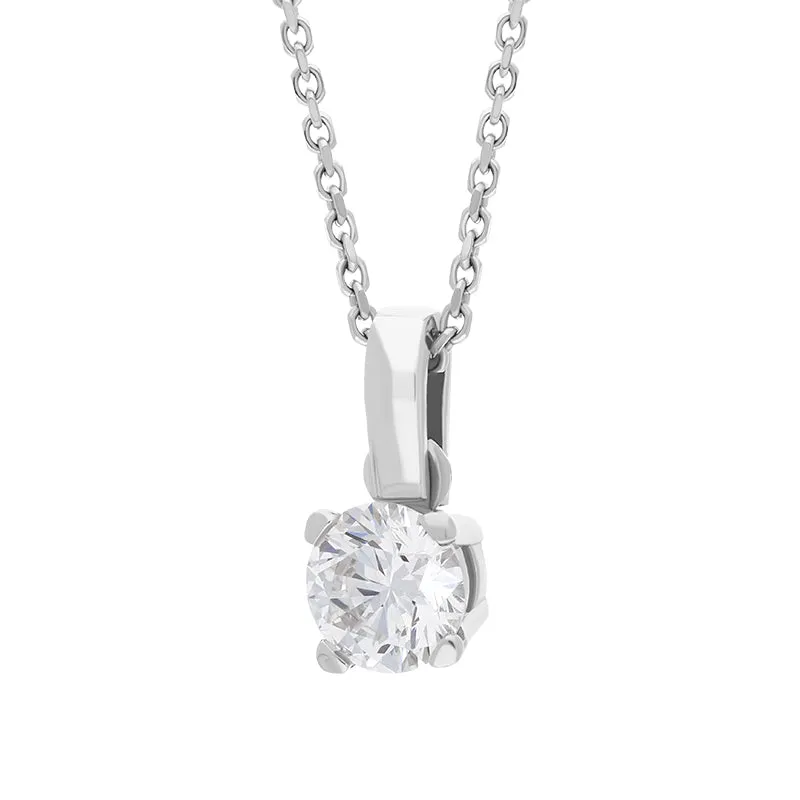 18ct White Gold 0.55ct Diamond Solitaire Necklace D