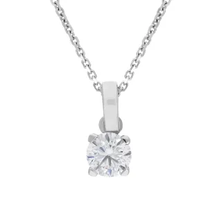 18ct White Gold 0.55ct Diamond Solitaire Necklace D