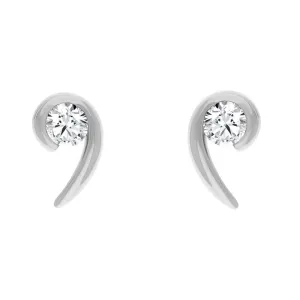 18ct White Gold 0.56ct Diamond Swirl Stud Earrings D