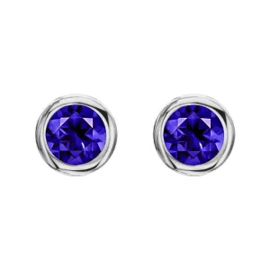 18ct White Gold 0.57ct Tanzanite Round Stud Earrings