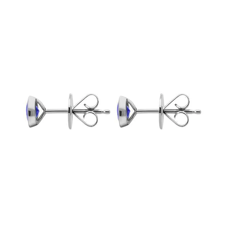 18ct White Gold 0.57ct Tanzanite Round Stud Earrings
