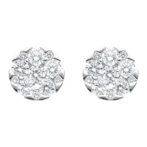 18ct White Gold 0.67ct Diamond Triangle Edge Stud Earrings