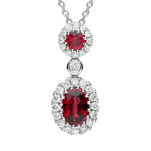 18ct White Gold 0.72ct Ruby and Diamond Necklace