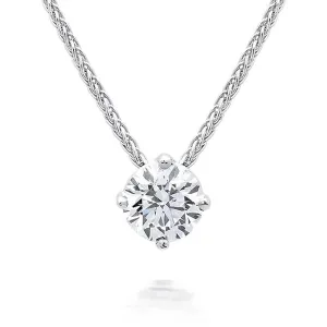 18ct White Gold 0.76ct Diamond Solitaire Necklace