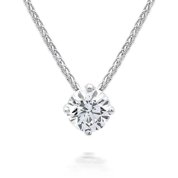 18ct White Gold 0.76ct Diamond Solitaire Necklace