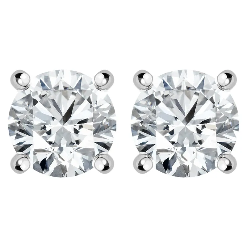 18ct White Gold 0.80ct Diamond Solitaire Brilliant Cut Stud Earrings
