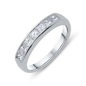 18ct White Gold 0.84ct Diamond Channel Set Half Eternity Ring