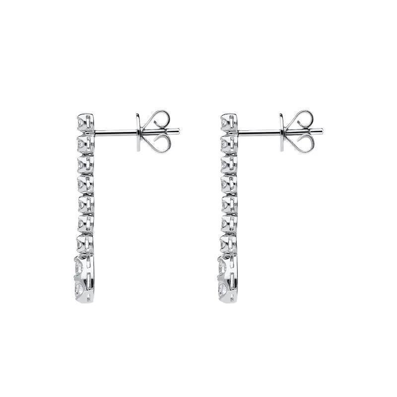 18ct White Gold 0.87ct Diamond Pear Drop Earrings
