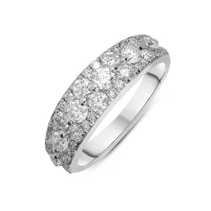 18ct White Gold 1.40ct Diamond Cluster Eternity Ring