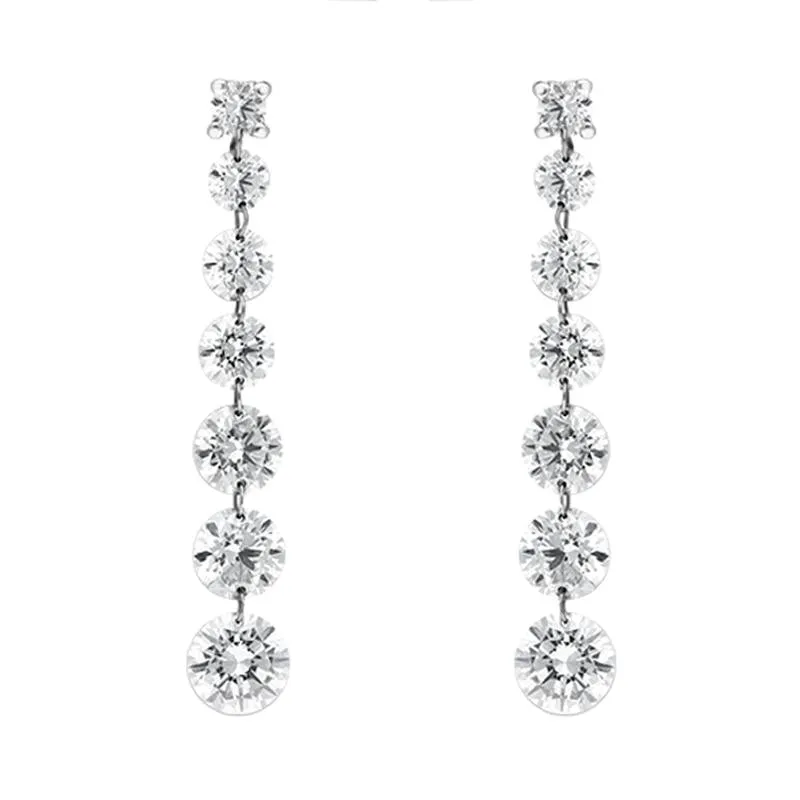 18ct White Gold 1.80ct Diamond Cascading Drop Earrings D