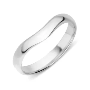 18ct White Gold 3.5mm Wishbone Wedding Ring D