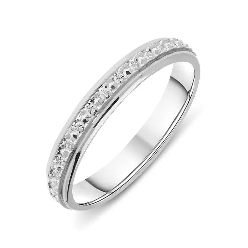 18ct White Gold  3mm Illusion Cut Eternity Ring
