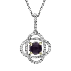 18ct White Gold Blue John and Diamond Necklace