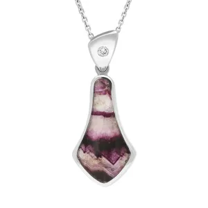 18ct White Gold Blue John Diamond Unique Necklace D