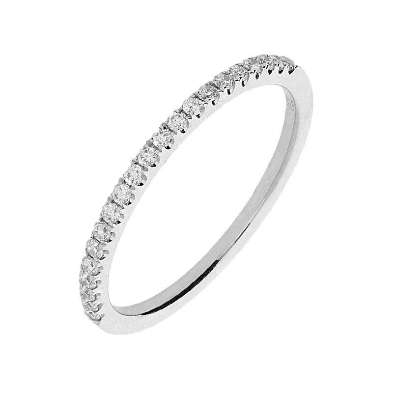 18ct White Gold Brilliant Cut 0.18 Carat Diamond Half Eternity Ring