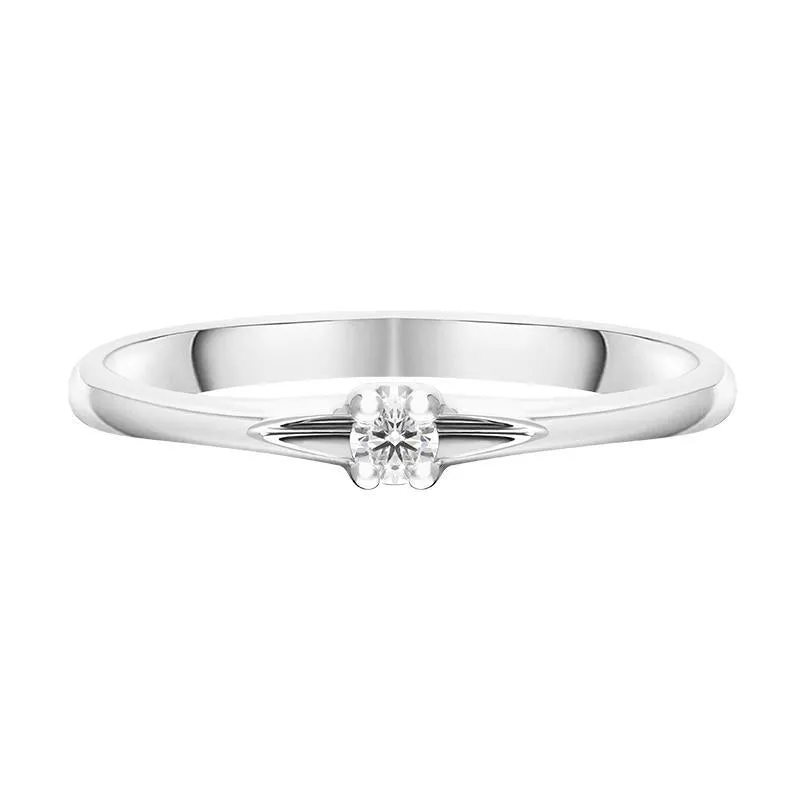 18ct White Gold Brilliant Cut Diamond Solitaire Ring