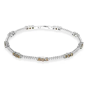 18ct White Gold Chocolate Diamond Tennis Bracelet
