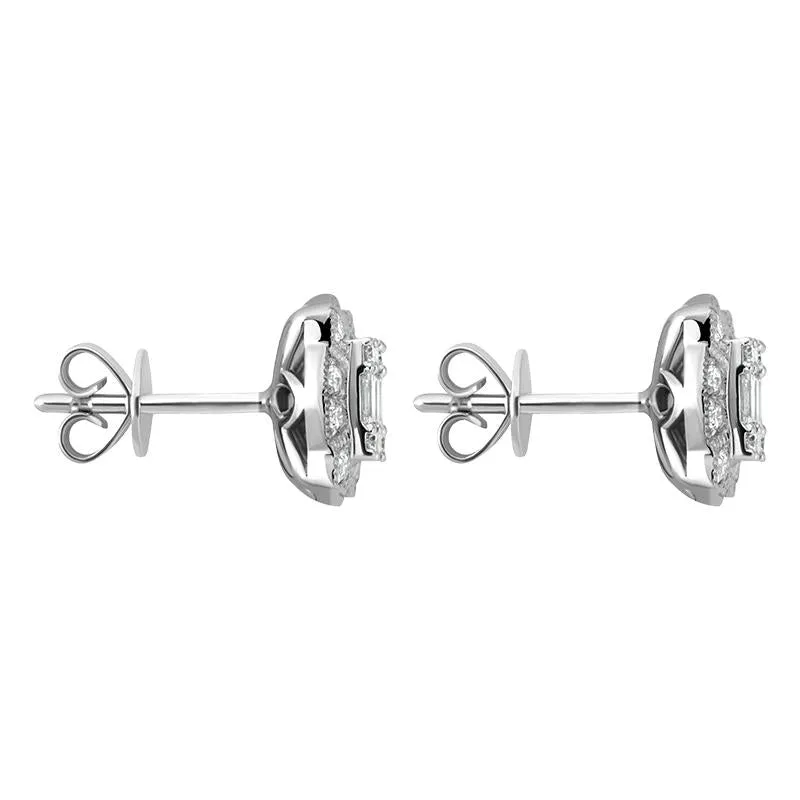 18ct White Gold Diamond Cluster Stud Earrings
