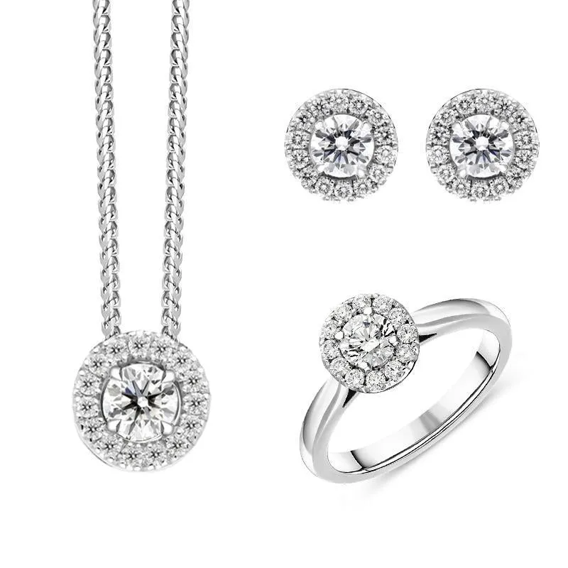 18ct White Gold Diamond Three Piece Gift Set