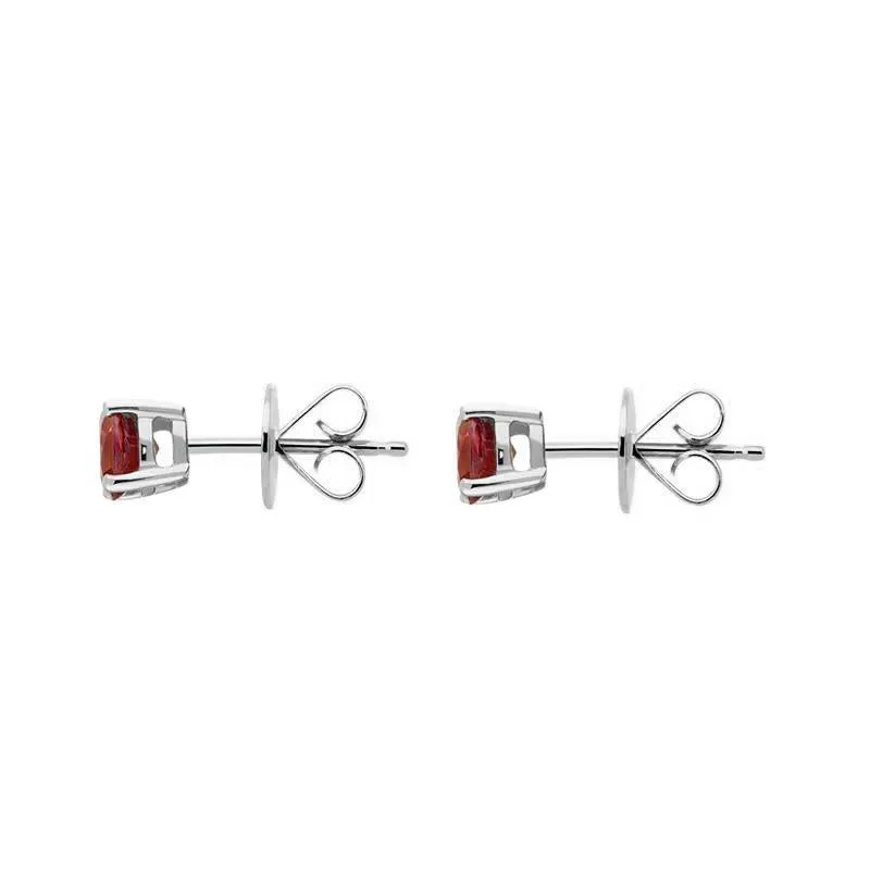 18ct White Gold Ruby Brilliant Cut Stud Earrings