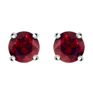 18ct White Gold Ruby Brilliant Cut Stud Earrings