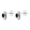 18ct White Gold Whitby Jet 0.11ct Diamond Oval Earrings D