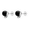 18ct White Gold Whitby Jet 0.22ct Diamond Bead Stud Earrings D