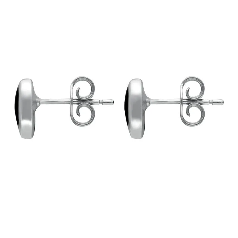 18ct White Gold Whitby Jet Dinky Teardrop Stud Earrings