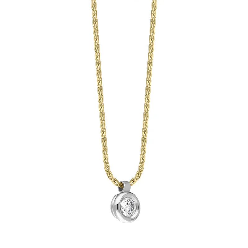 18ct White Yellow Gold 0.23ct Diamond Certified Solitaire Pendant Necklace