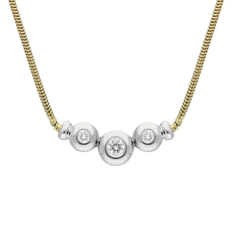 18ct Yellow and White Gold 0.29ct Diamond Necklace