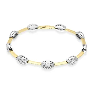 18ct Yellow and White Gold 0.92ct Diamond Bar Bracelet