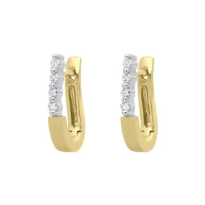 18ct Yellow and White Gold Diamond Hoop Earrings