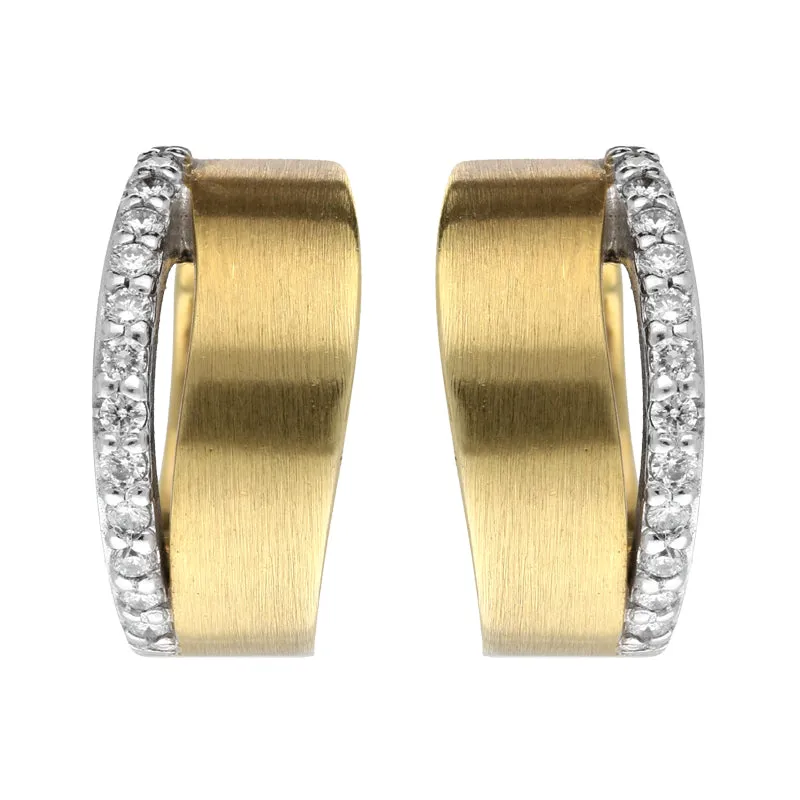 18ct Yellow Gold 0.10ct Diamond Hoop Earrings