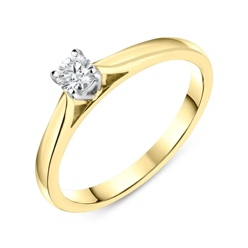18ct Yellow Gold 0.15ct Diamond Solitaire Ring