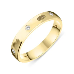 18ct Yellow Gold 0.15ctiamond Queen's Jubilee Hallmark 4mm Ring D