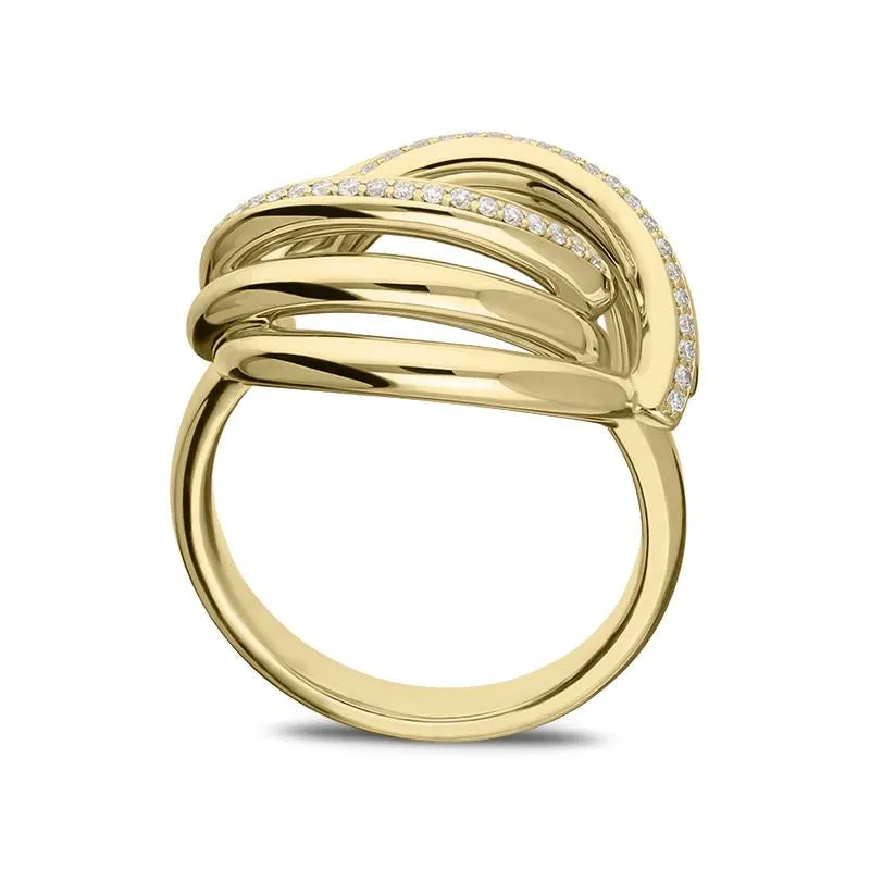 18ct Yellow Gold 0.17ct Diamond Dress Ring D