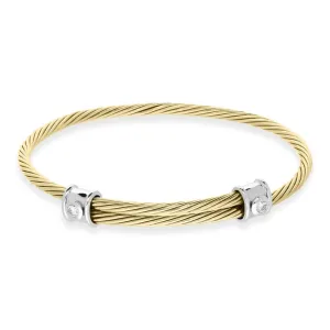 18ct Yellow Gold 0.20ct Diamond Slide Bangle
