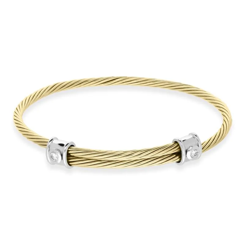 18ct Yellow Gold 0.20ct Diamond Slide Bangle