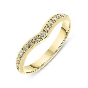 18ct Yellow Gold 0.23ct Diamond Wishbone Wedding Ring